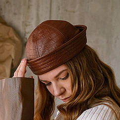 Морячка жіноча берет KENT&AVER екошкіра каштан 56-57