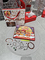 Адвент календар з прикрасами Набір для створення браслетів Новорічний у стилі Pandora на 24 віконця., фото 4