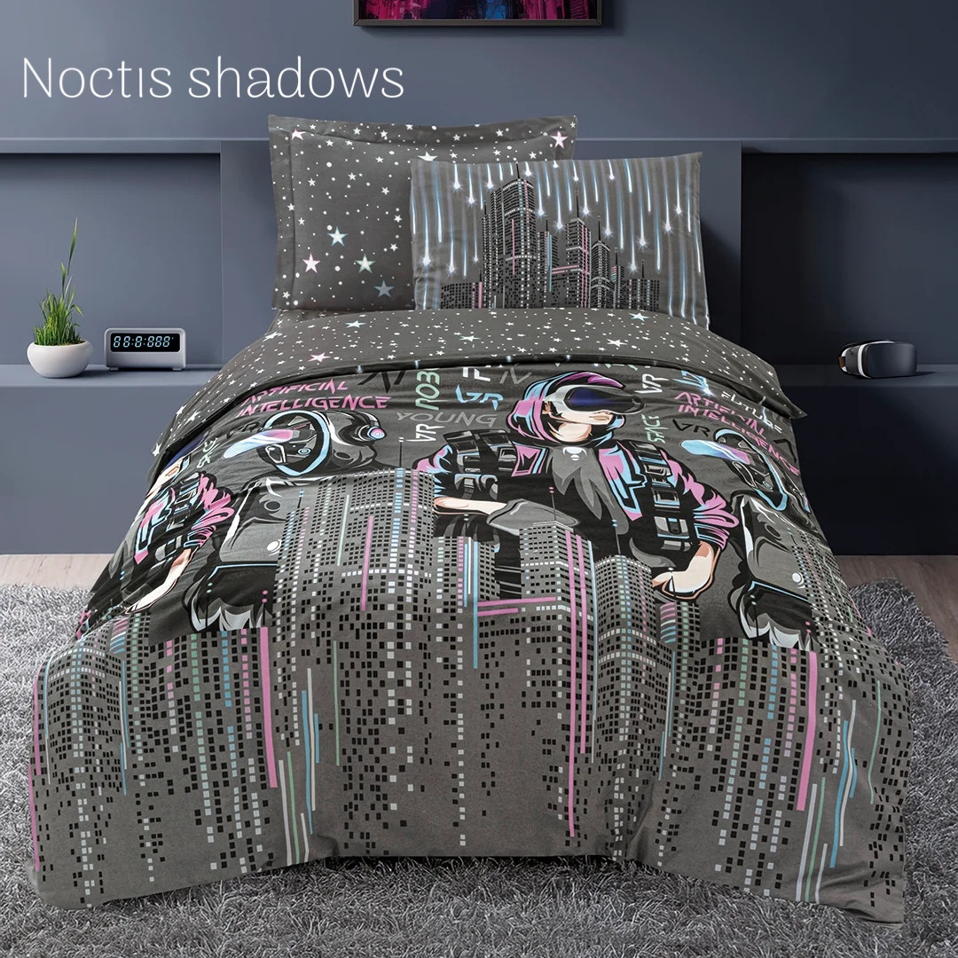 Постільна білизна Altınbasak ранфорс полуторний розмір Noctis shadows, фото 1