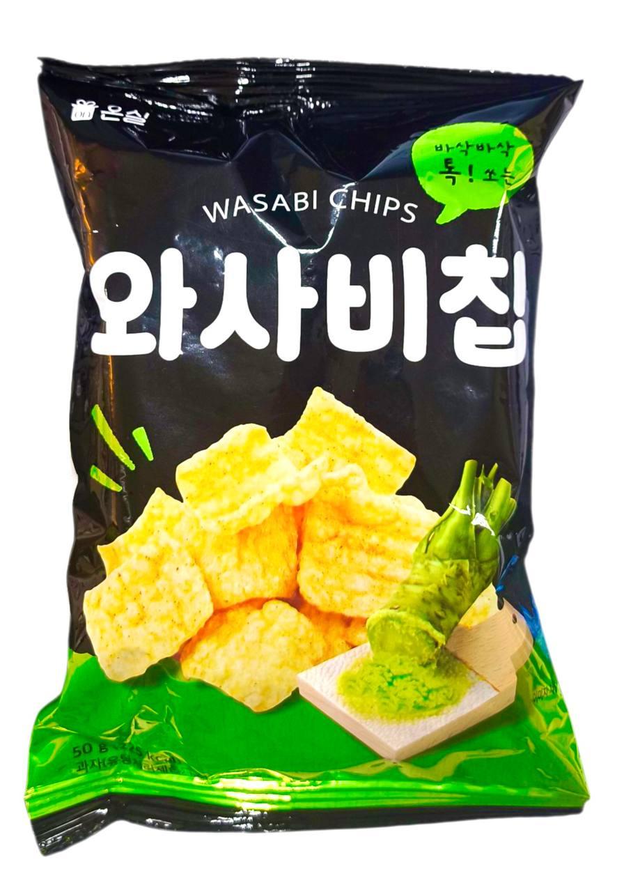 Корейські чіпси зі смаком васабі 50 г, FOOD KING, фото 1