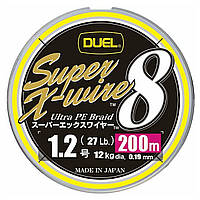 Шнур Duel Super X-Wire 8 200m 5Color Yellow Marking 12kg 0.19mm #1.2 (H3609N-5CR)
