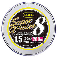 Шнур Duel Super X-Wire 8 200m 5Color Yellow Marking 13.5kg 0.21mm #1.5 (H3610N-5CR)
