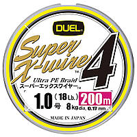 Шнур Duel Super X-Wire 4 200m 0.17mm 8kg 5Color Yellow Marking #1.0 (H3590N-5CR)