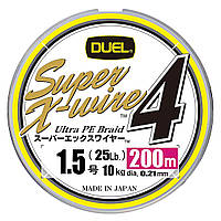 Шнур Duel Super X-Wire 4 200m 0.21mm 10kg 5Color Yellow Marking #1.5 (H3592N-5CR)