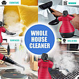 Ручний пароочисник під тиском Comforday — багатоцільовий відпарювач із набором з 9 аксесуарів для видалення плям, оббивки, штор, фото 5