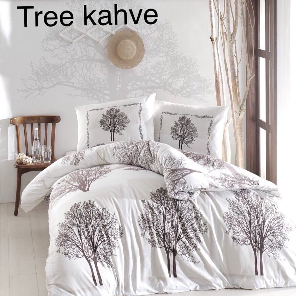 Постільна білизна Altınbasak ранфорс полуторний розмір Tree kahve, фото 1