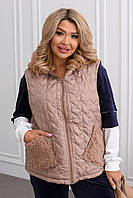 Жилет стьобаний з капюшоном Тедді 3368