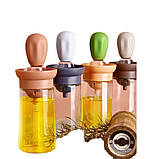 Пляшка для олії з пензликом Frico FRU-118-Beige 18 см 200 мл бежева, фото 2