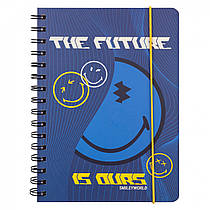 Блокнот YES Smiley World А5 на спіралі з гумкою 80 аркушів клітинка (151832)