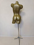 Золотистий жіночий манекен "Венера" на ніжці, фото 2