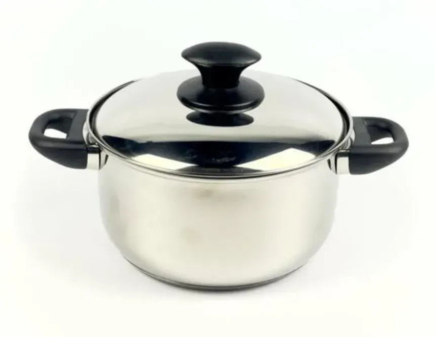 Каструля з кришкою Best Seller 002C 2.5 л 18х10 см срібляста, фото 1