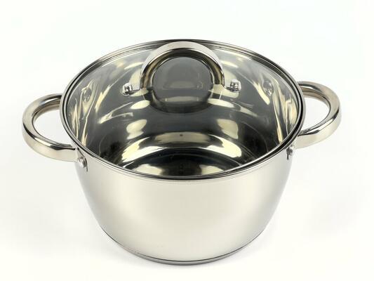 Каструля з кришкою Best Seller LB-1884C 20х11.5 см 3.4 л срібляста, фото 1