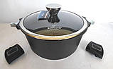 Каструля з кришкою Bohmann BH-1730-24-СR 24 см 4.3 л чорна, фото 2