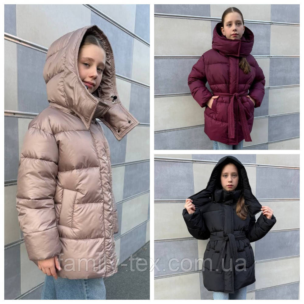 Стильна зимова подовжена куртка - пуховик для дівчат «Mira», розміри на рости 152, 158, 164, 170, фото 1