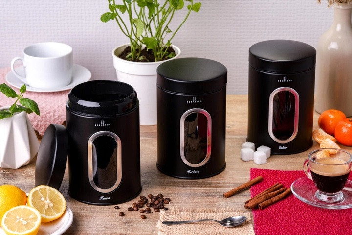 Набір банок для сипучих Edenberg EB-141 11х16.3 см 3 предмети, фото 1