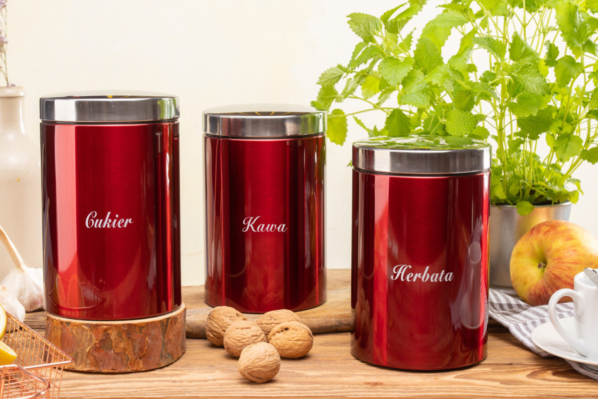 Набір банок для сипучих Edenberg EB-143 11х16.3 см 3 предмети, фото 1