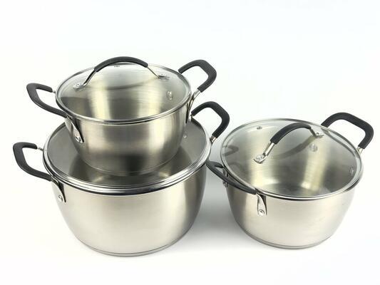 Набір каструль Best Seller LB-1891 6 предметів сріблястий, фото 1