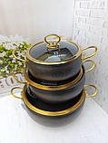 Набір каструль Edenberg EB-12922 6 предметів чорний, фото 2
