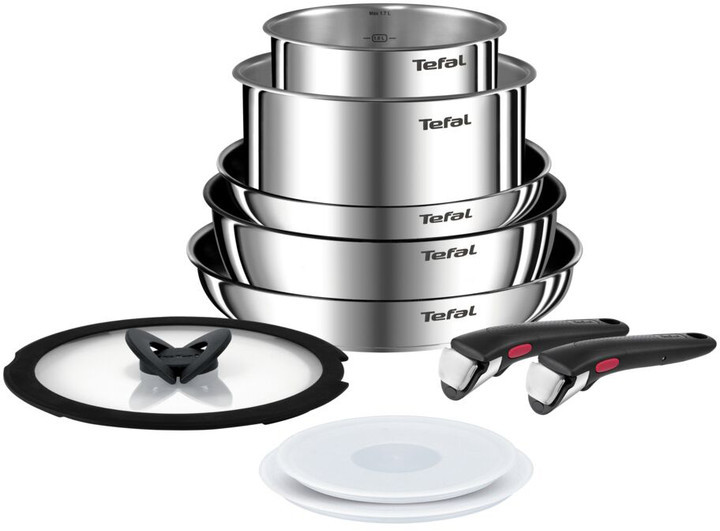 Набір посуду Tefal Ingenio Emotion L897SA74 10 предметів срібний, фото 1