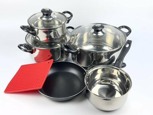 Набір посуду Best Seller VS-1005-11 10 предметів сріблястий, фото 1