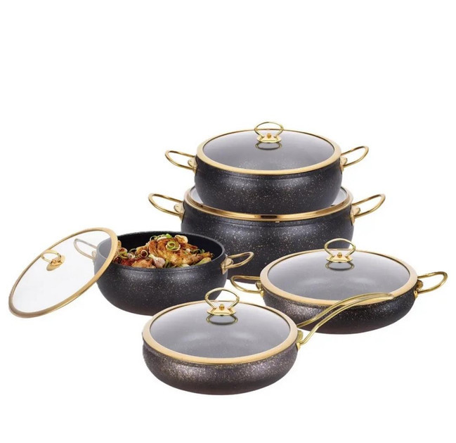 Набір посуду Edenberg EB-12932 10 предметів чорний, фото 1