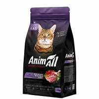 AnimAll Adult сухий корм для котів 1,5 кг - індичка та качка