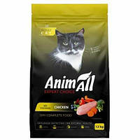 AnimAll Adult сухий корм для котів 12 кг - курка