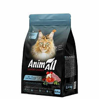 AnimAll Adult сухий корм для котів 400 г - лосось, біла риба та індичка