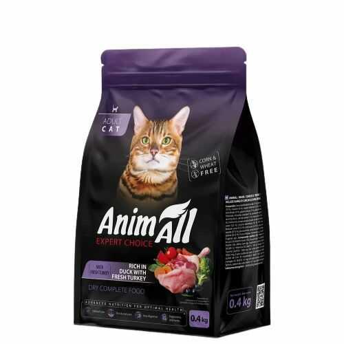 AnimAll Adult сухий корм для котів 0,4 г - індичка та качка, фото 1