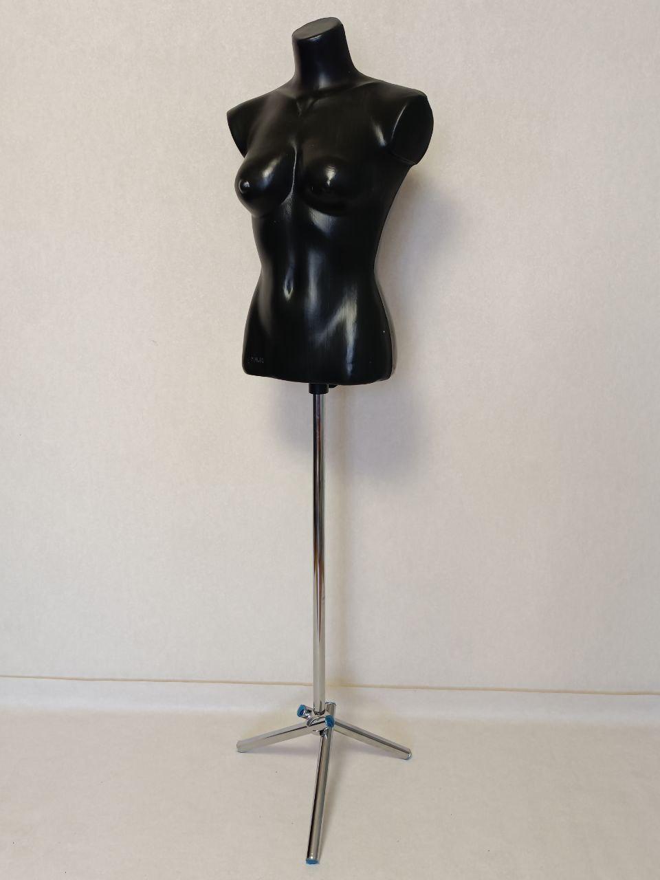 Жіночий пластиковий торс на тринозі чорний "Маша", фото 1