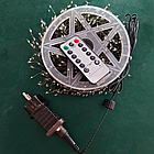 Гірлянда Роса 50 метрів 1500 LED на ялинку, 220V з пультом на зеленому дроті, тепле світло, пульт, 8 режимів, фото 9