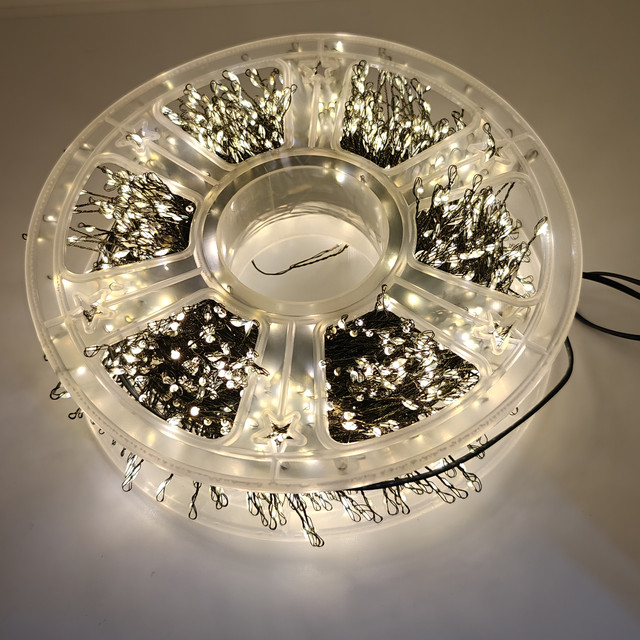 Новорічна гірлянда роса 1500 LED з пультом, на ялинку Гірлянда роса з пультом на зеленому дроті для ялинки