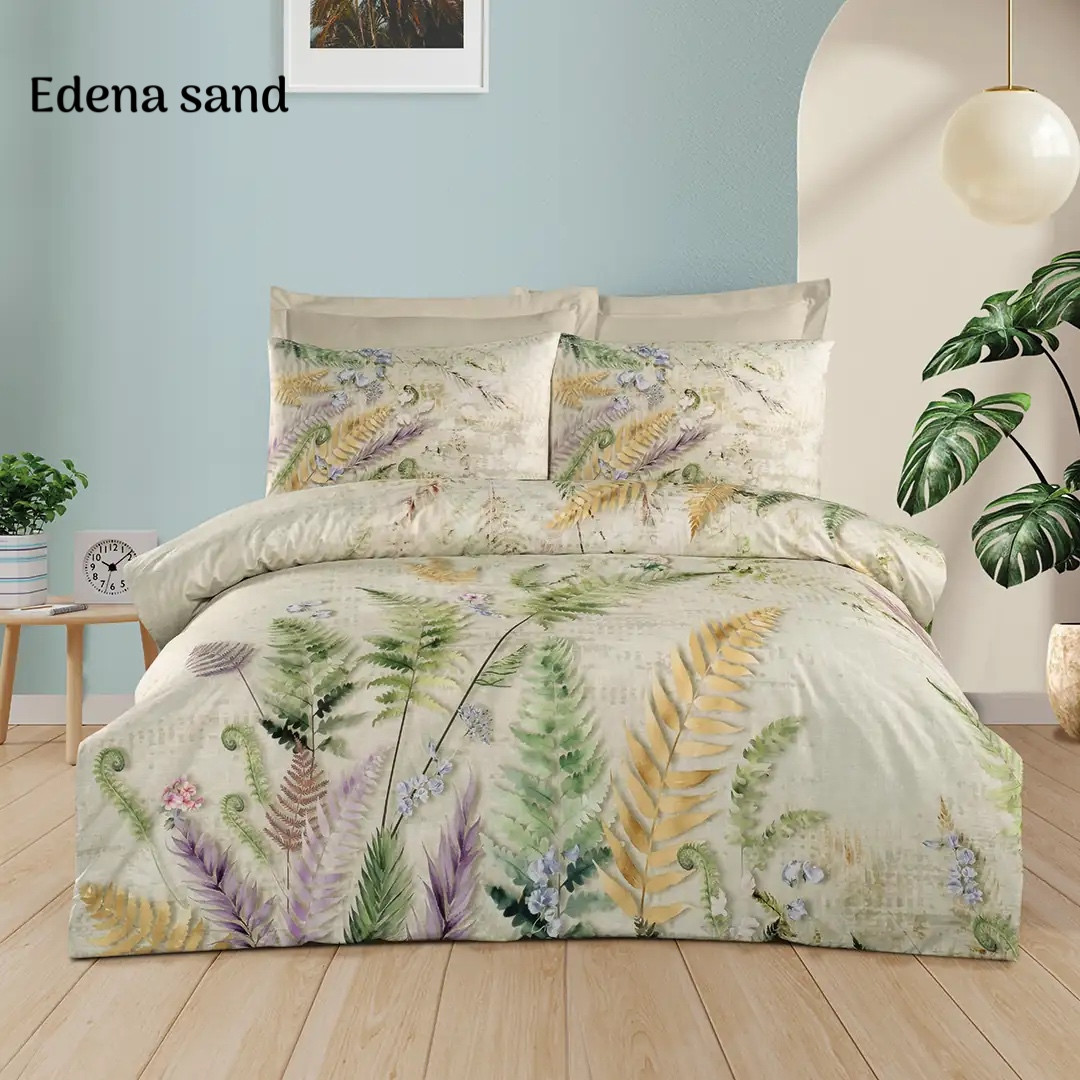 Постільна білизна Altinbasak  євро розмір ранфорс Edena sand, фото 1