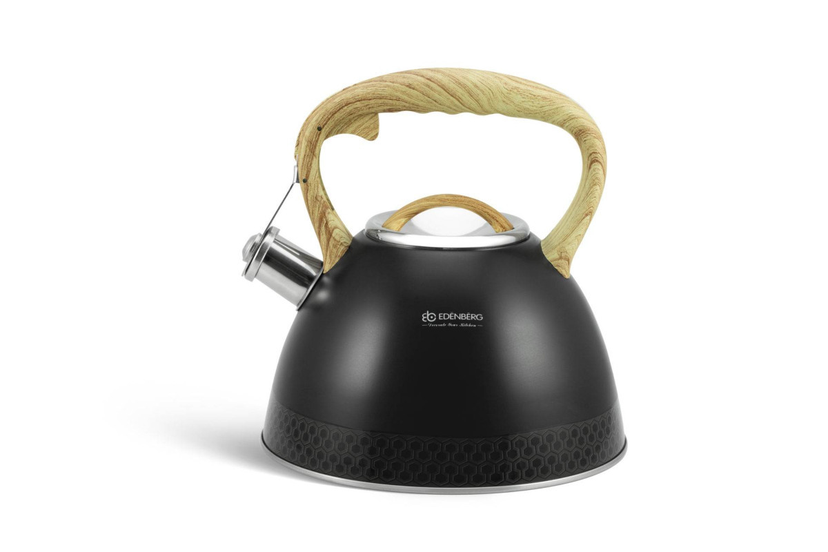 Чайник зі свистком Edenberg EB-8809-Black 3 л чорний, фото 1