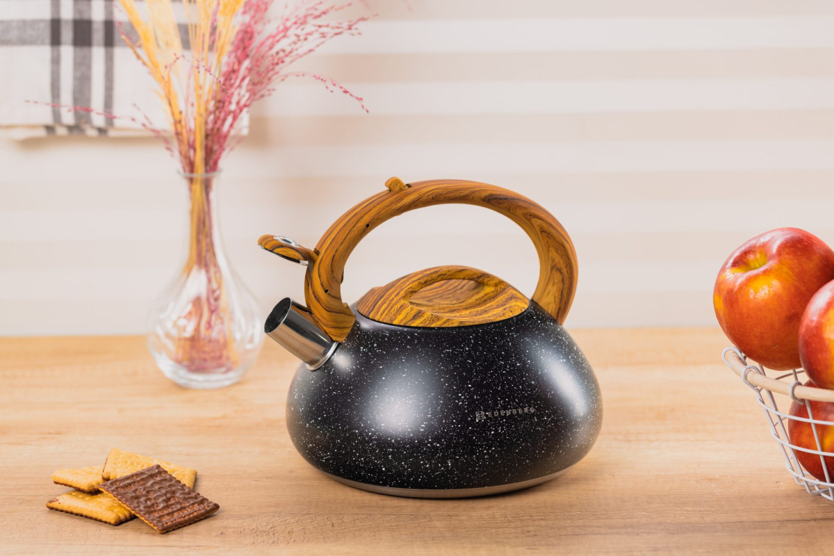 Чайник зі свистком Edenberg EB-8837-Black 3 л чорний, фото 1