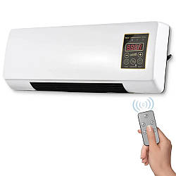 Настінний тепловентилятор 1800Вт, від мережі + пульт ДК / Обігрівач електричний на стіну / Настінний мобільний кондиціонер