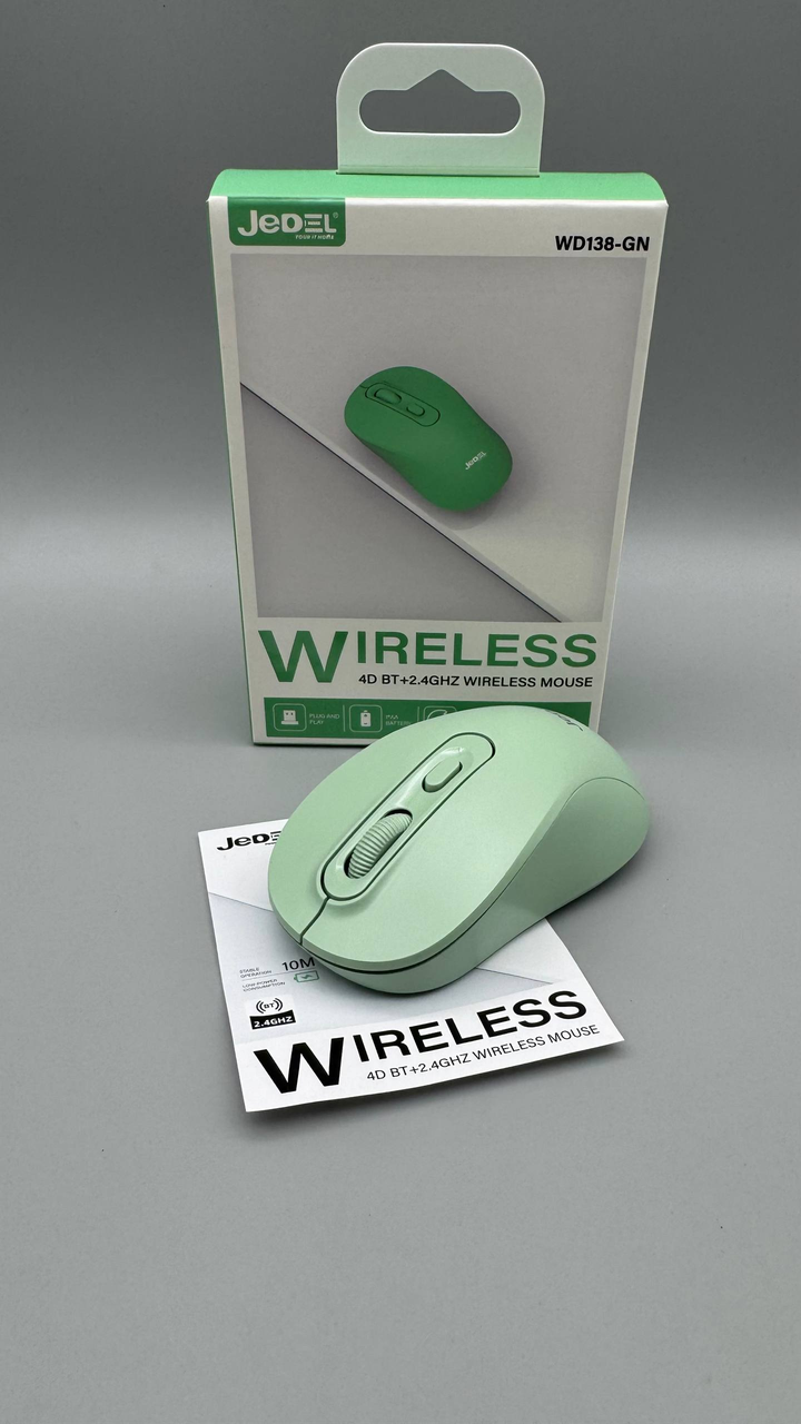 Мишка бездротова JEDEL WD138-GN (BT+2,4Ghz) дворежимна