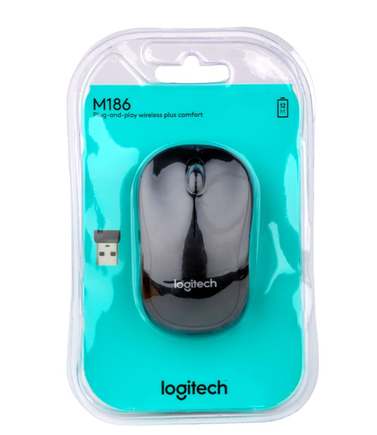 Бездротова комп'ютерна миша Logitech M186 Black