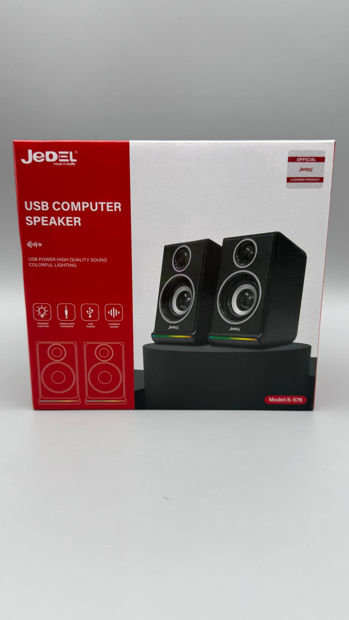 Колонки для PC 2.0 USB JEDEL S-578 RGB (2*3W)