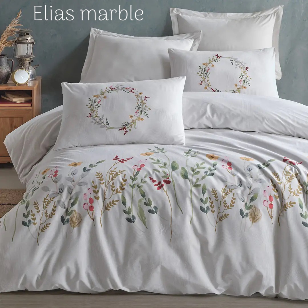 Постільна білизна Altinbasak  євро розмір ранфорс Elias marble, фото 1