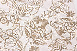 Фланель "Квіти" в стилі Петриківського розпису, бежевого кольору, 240 см № Ф-F-3569, фото 5