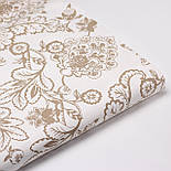 Фланель "Квіти" в стилі Петриківського розпису, бежевого кольору, 240 см № Ф-F-3569, фото 8