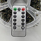 Гірлянда Роса 50 метрів 1500 LED на ялинку, 220V з пультом на зеленому дроті, тепле світло, пульт, 8 режимів, фото 2