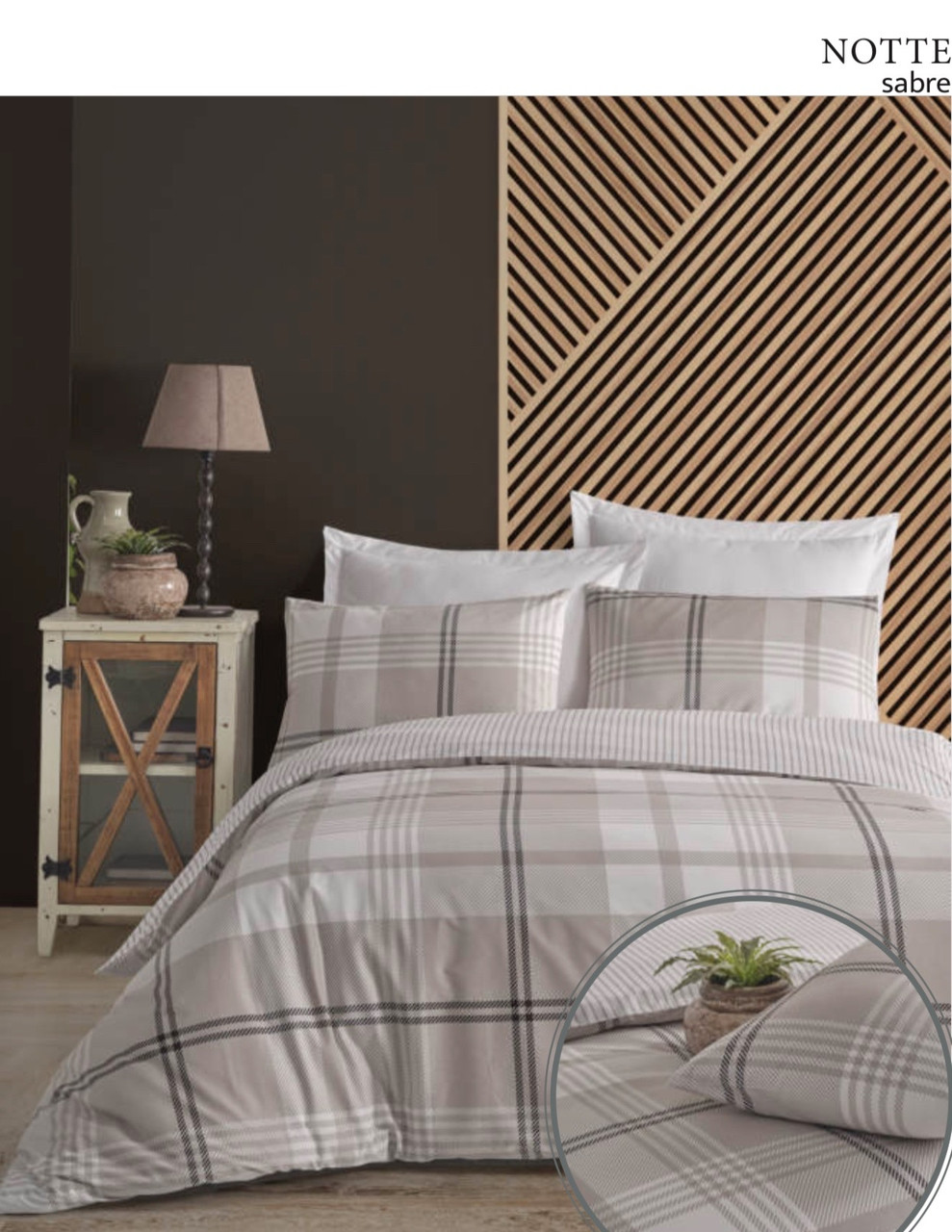 Постільна білизна Altinbasak  євро розмір ранфорс Notte sabre, фото 1