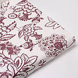 Фланель "Квіти" в стилі Петриківського розпису, вишневого кольору, 240 см № Ф-F-3570, фото 6