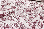 Фланель "Квіти" в стилі Петриківського розпису, вишневого кольору, 240 см № Ф-F-3570, фото 5