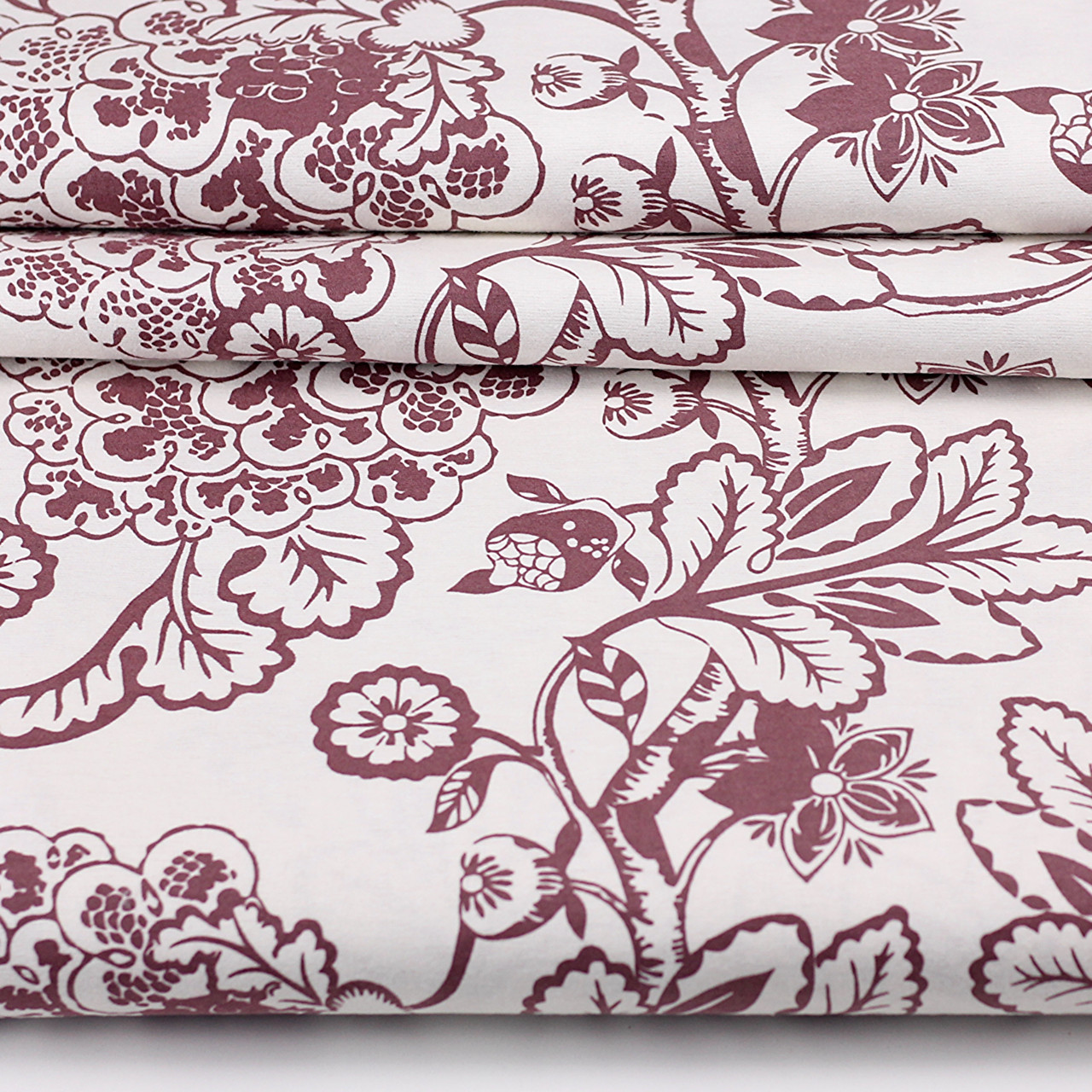 Фланель "Квіти" в стилі Петриківського розпису, вишневого кольору, 240 см № Ф-F-3570, фото 1