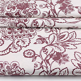 Фланель "Квіти" в стилі Петриківського розпису, вишневого кольору, 240 см № Ф-F-3570