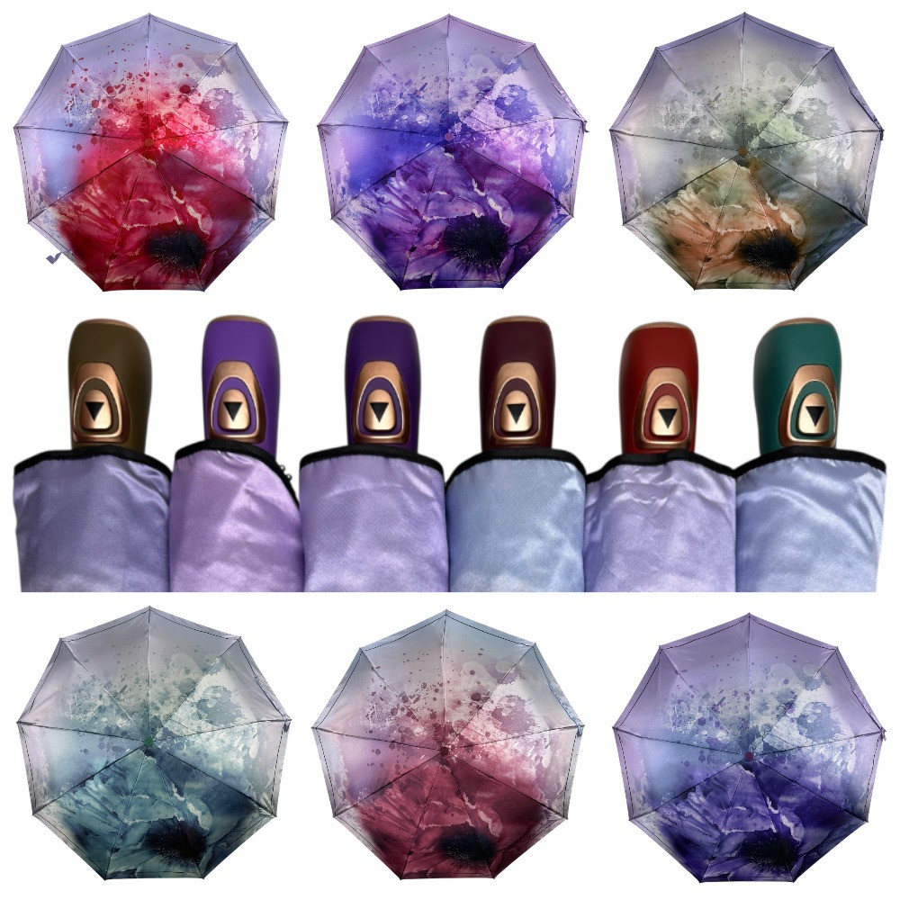 Оптом Жіноча парасоля напівавтомат на 9 спиць з принтом квітки від Frei Regen, FR 9075