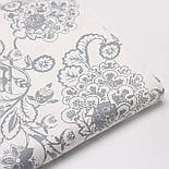 Фланель "Квіти" в стилі Петриківського розпису, сірого кольору, 240 см № Ф-F-3571, фото 7